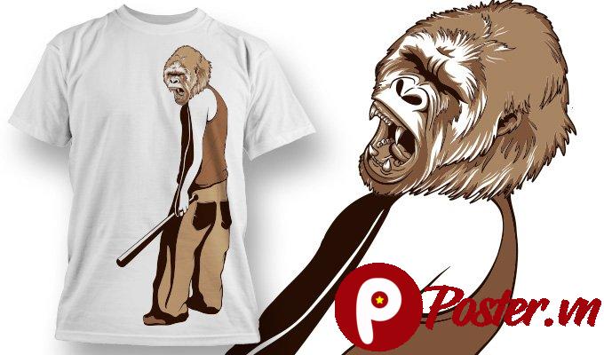 Vector khỉ đột cho áo thun