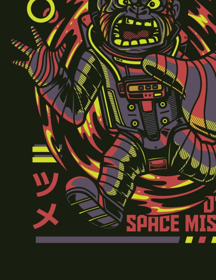 Vector Khỉ Vũ Trụ Đồ Họa