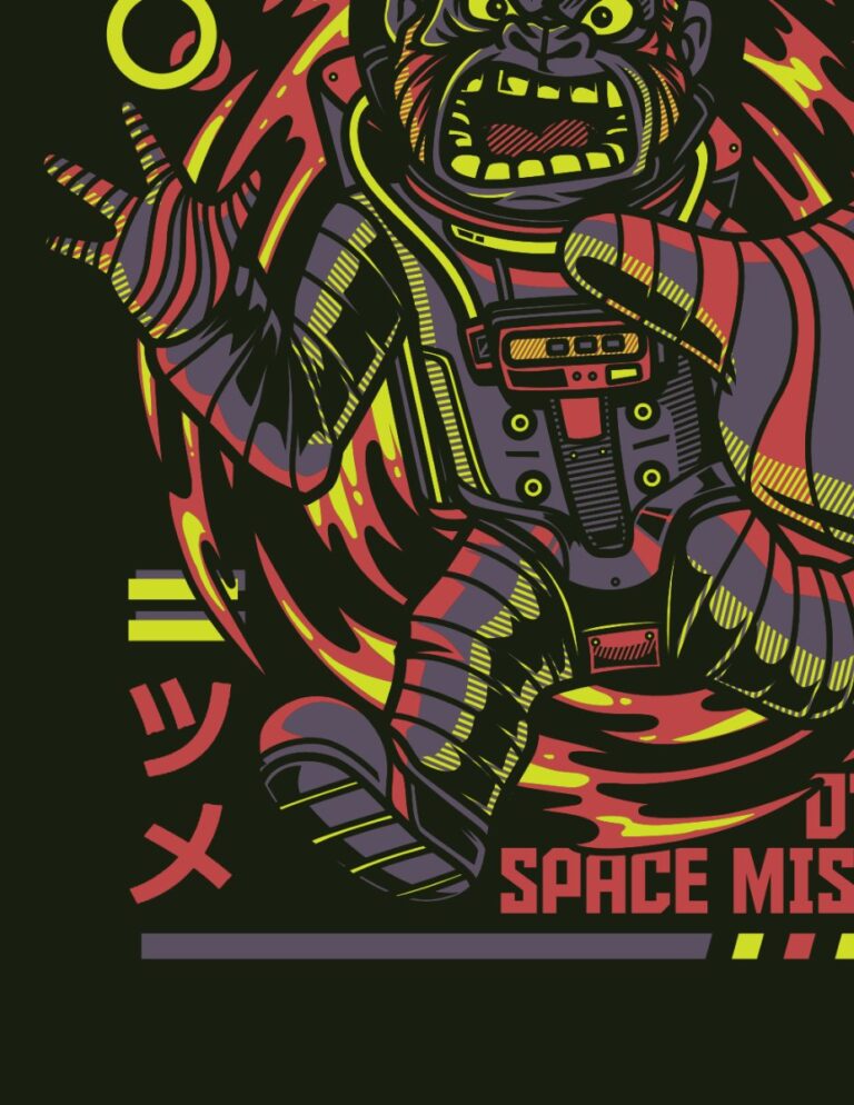 Vector Khỉ Vũ Trụ Đồ Họa