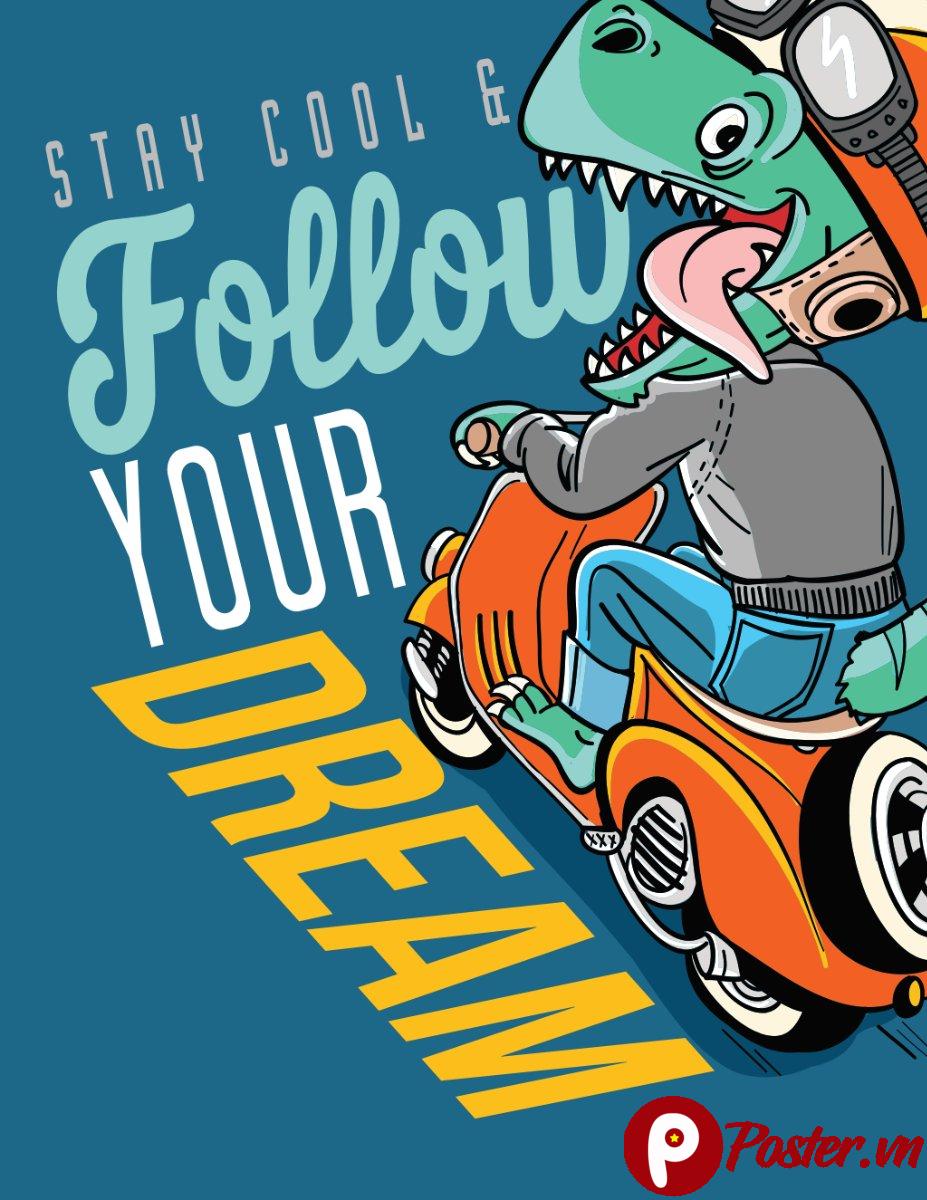 Vector Khủng Long Lái Xe Tay Ga