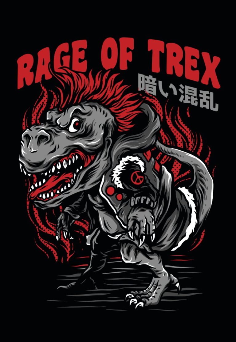 Vector khủng long zombie punk