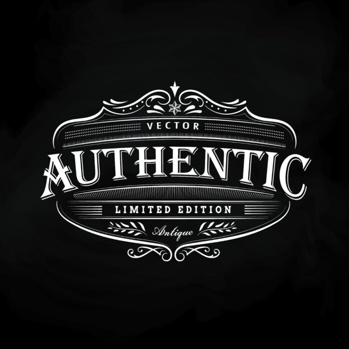 Vector logo Authentic cổ điển
