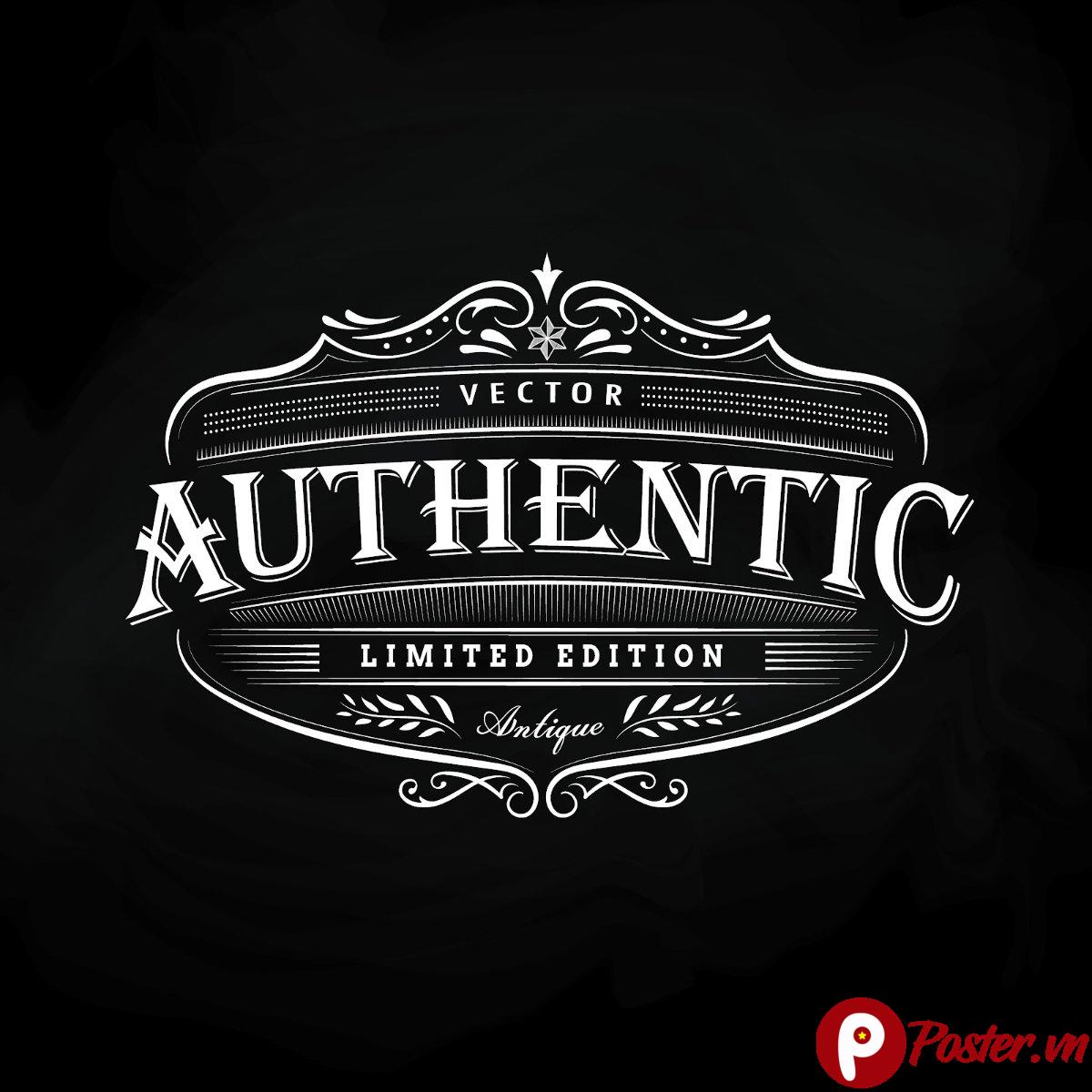 Vector logo Authentic cổ điển