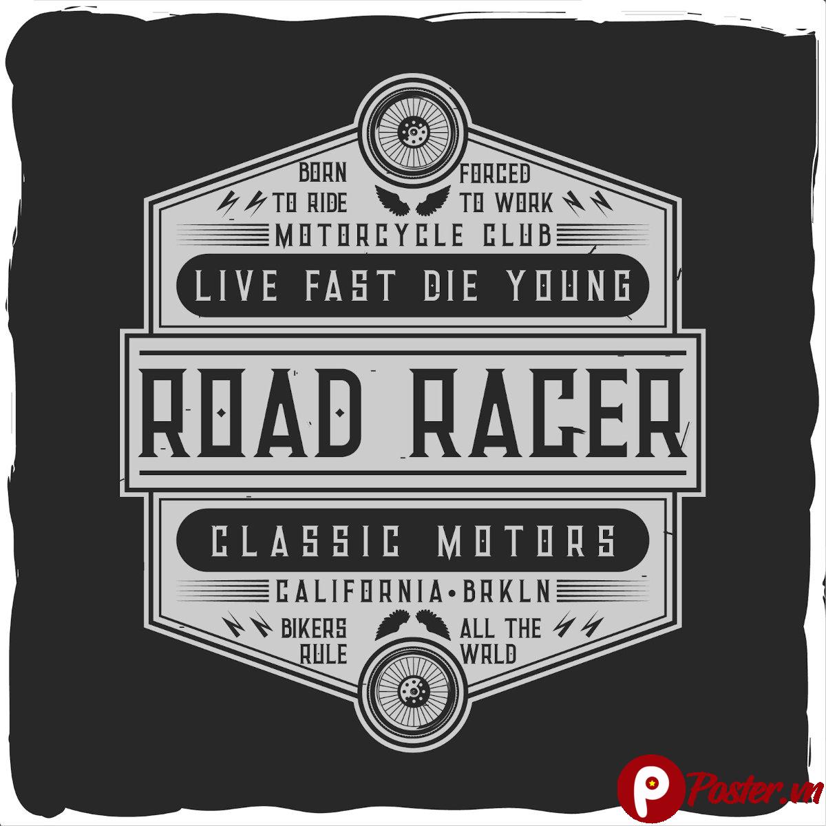 Logo xe máy cổ điển vector