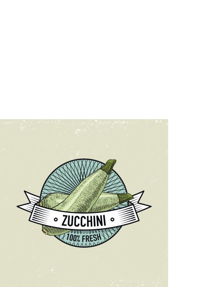 Vector Logo Zucchini 100% Fresh