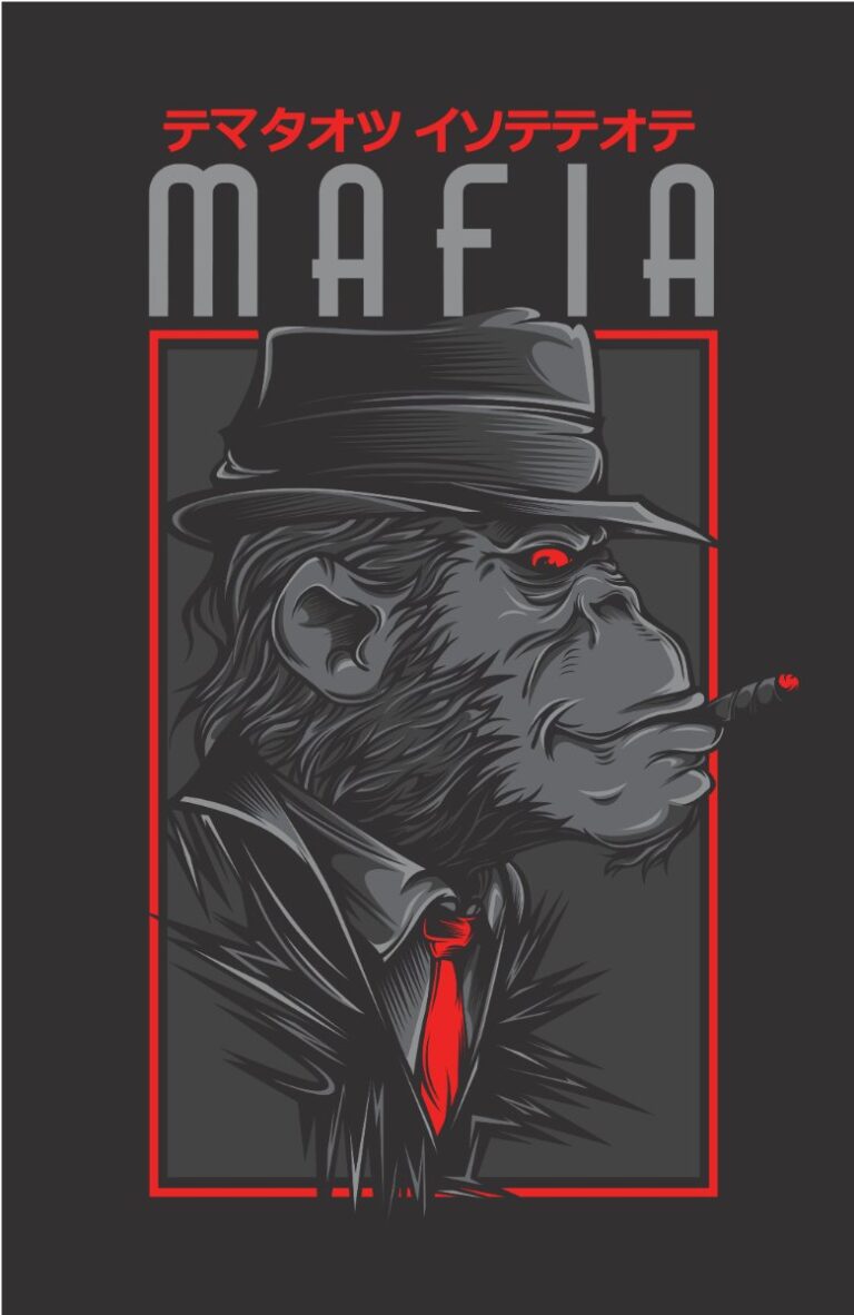 Vector mafia khỉ đột phong cách