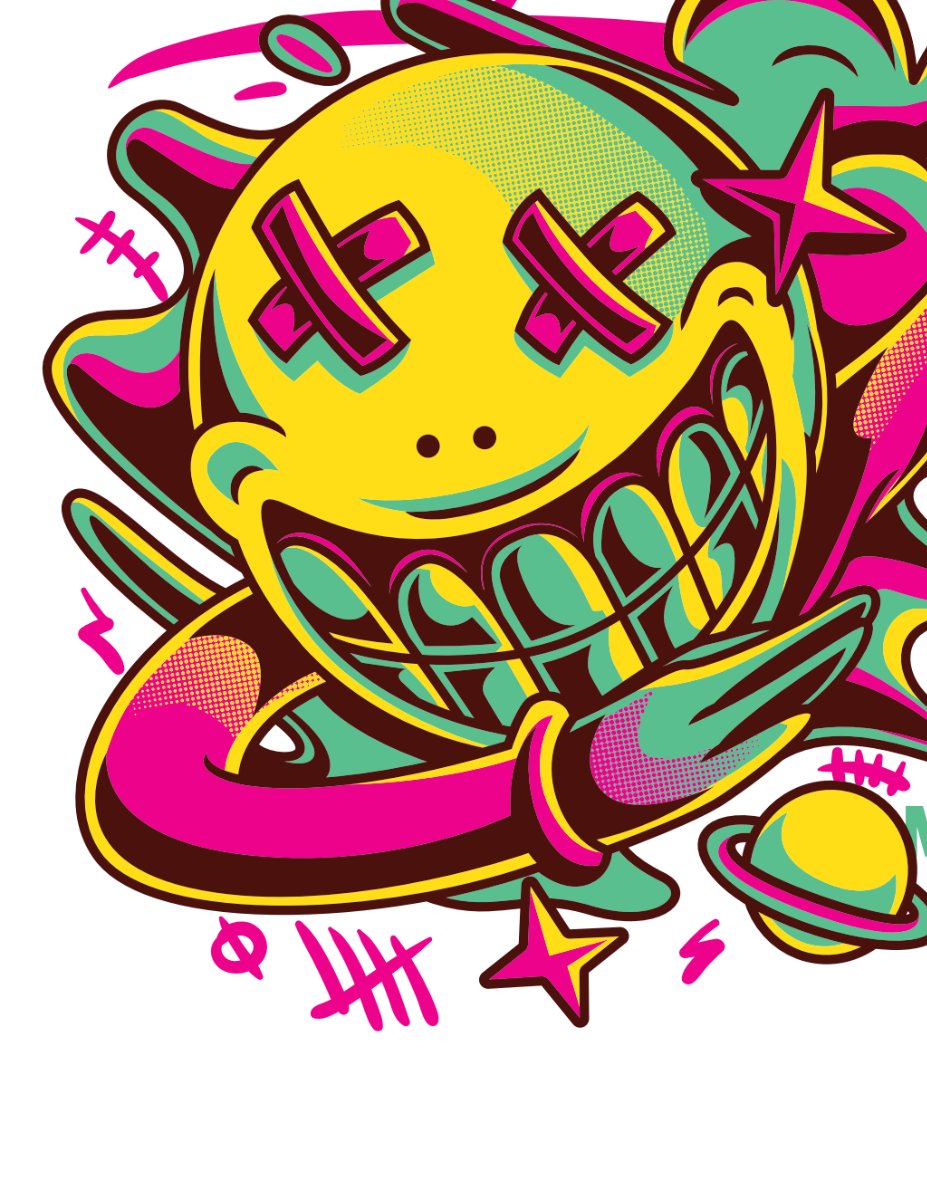 Vector mặt cười graffiti độc đáo