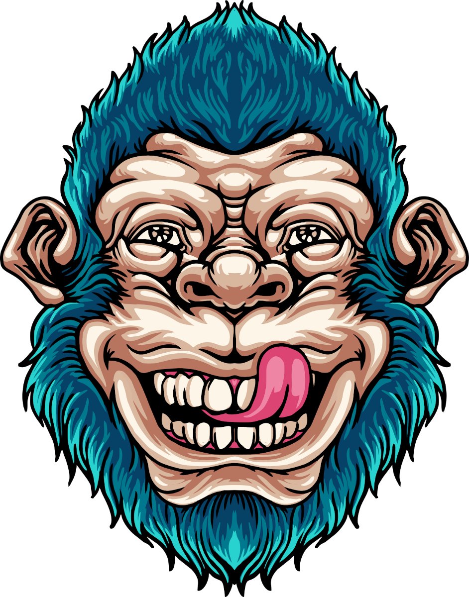 Vector mặt khỉ biểu cảm