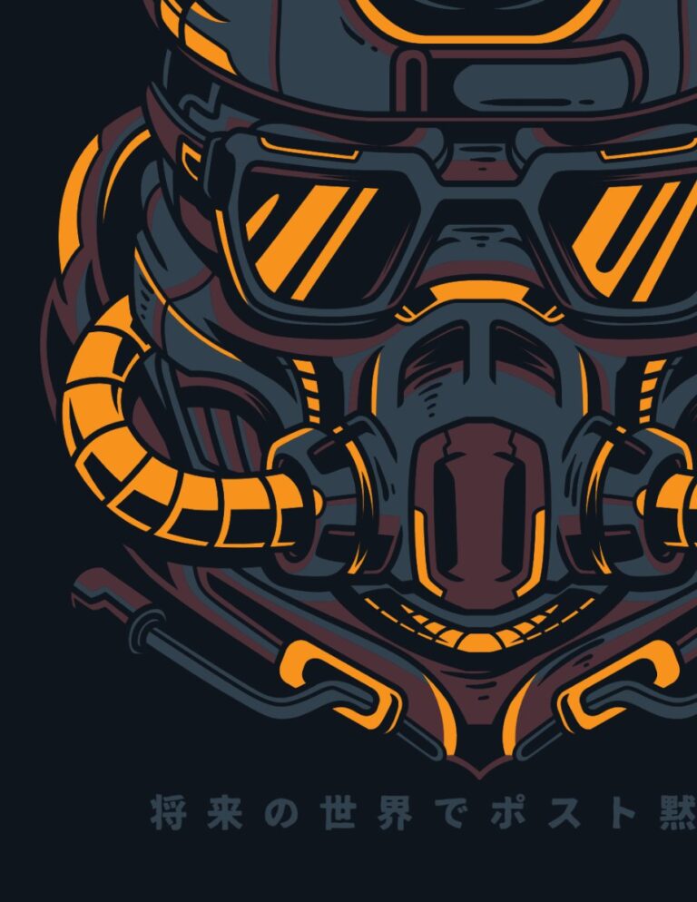 Vector mặt nạ gas cyberpunk