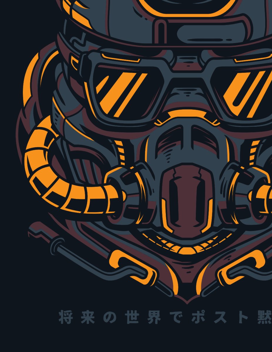 Vector mặt nạ gas cyberpunk