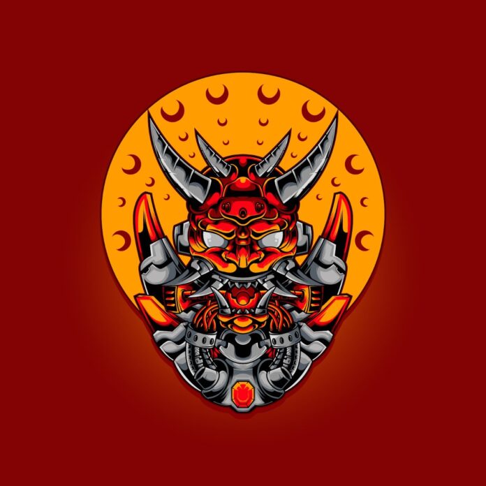 Vector Mặt Nạ Oni Đồ Họa Độc Đáo