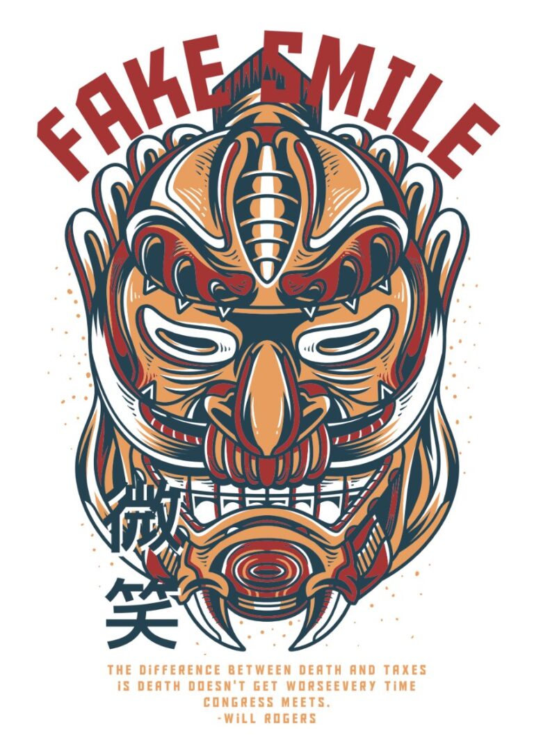 Vector mặt nạ Oni Zombie