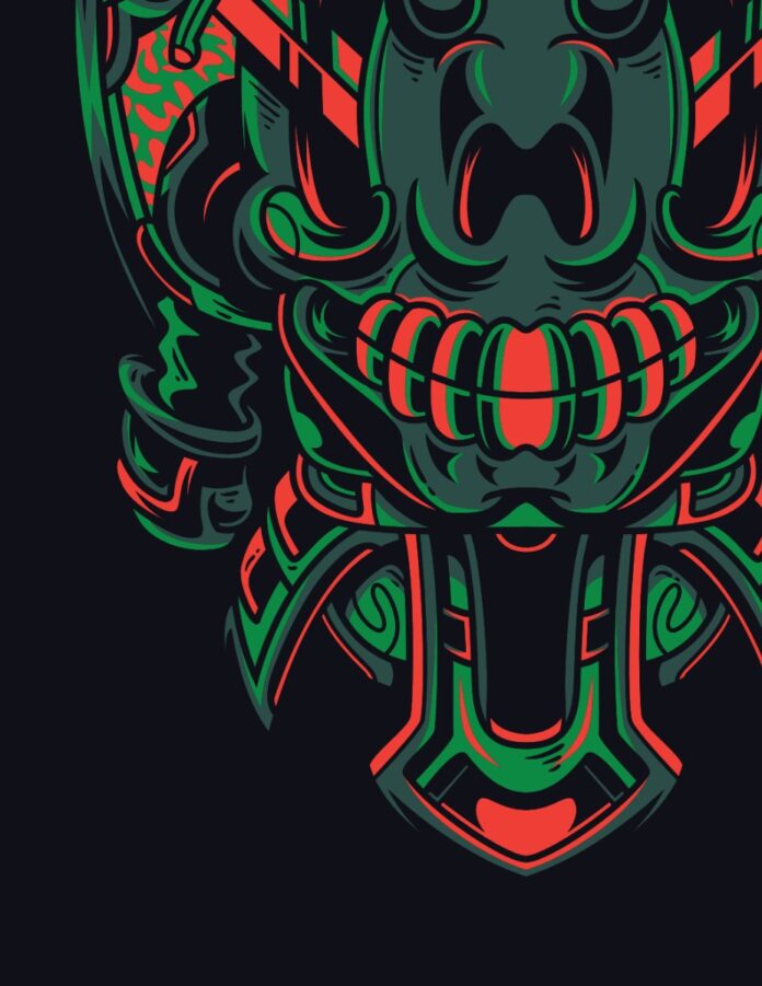 Vector mặt nạ quỷ kinh dị