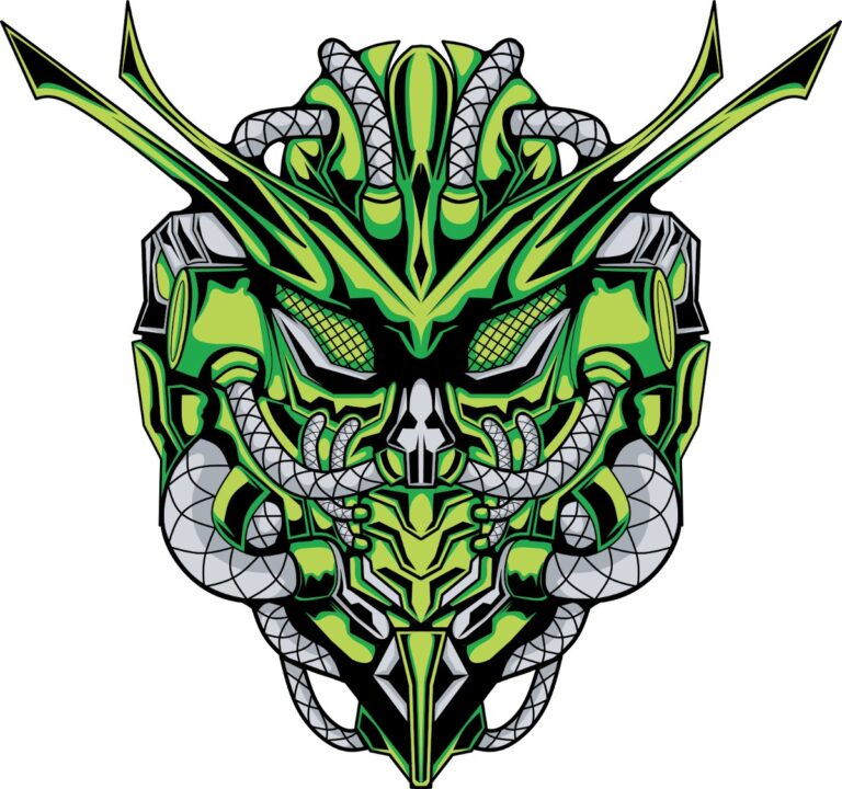 Vector mặt nạ robot đồ họa xanh