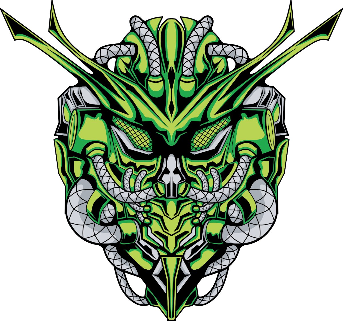 Vector mặt nạ robot đồ họa xanh