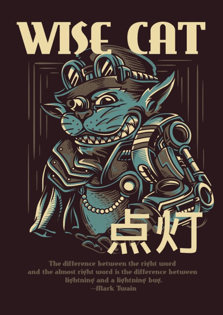 Vector mèo steampunk độc đáo