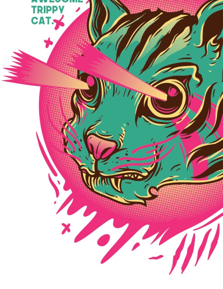 Vector mèo trippy độc đáo