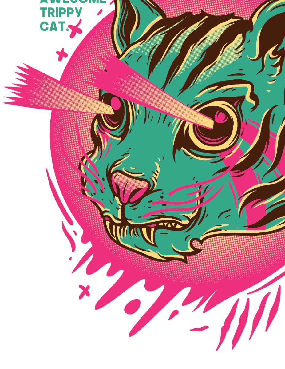 Vector mèo trippy độc đáo