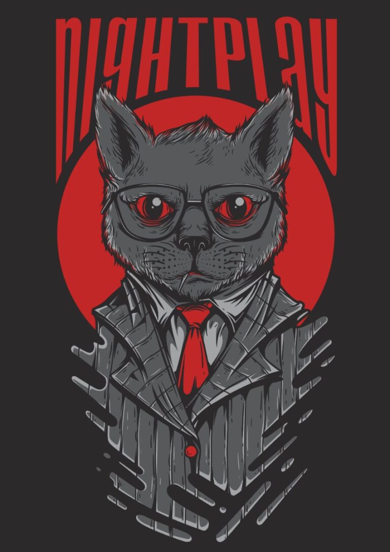 Vector mèo zombie độc đáo