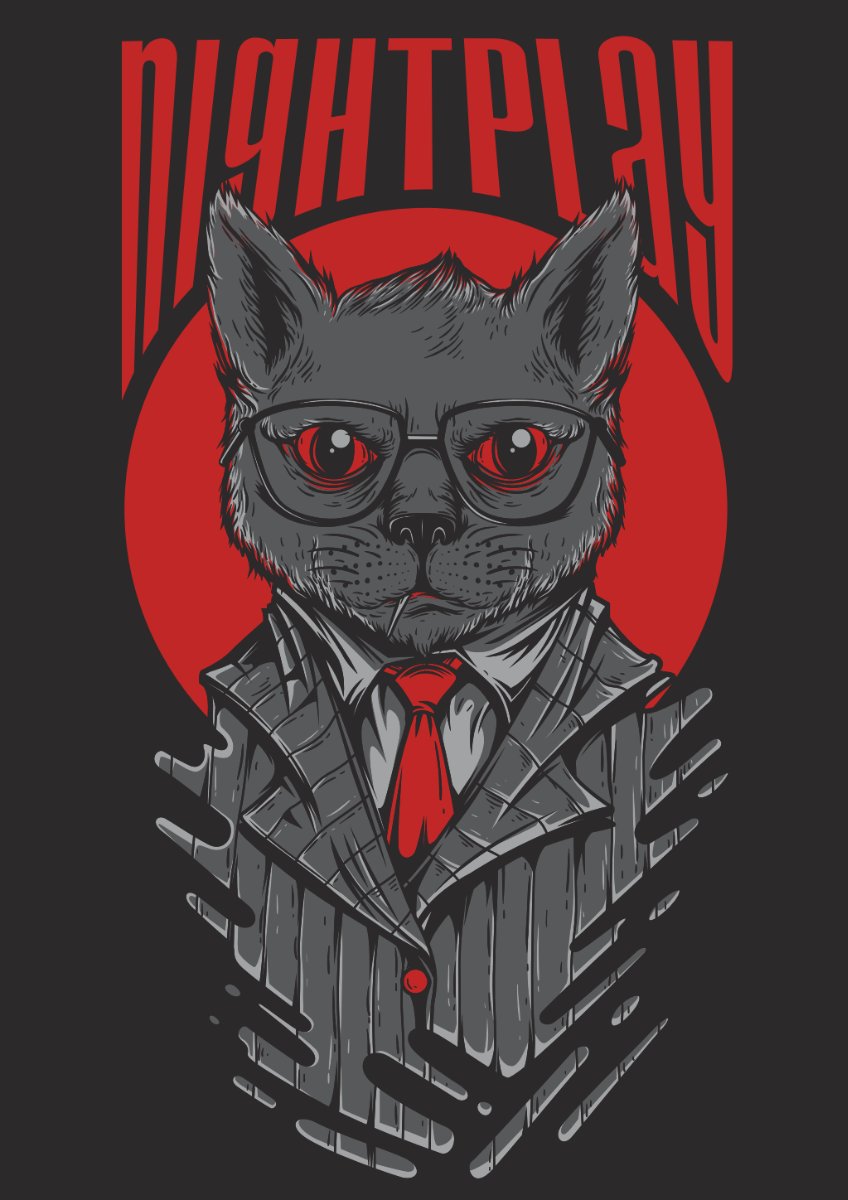 Vector mèo zombie độc đáo