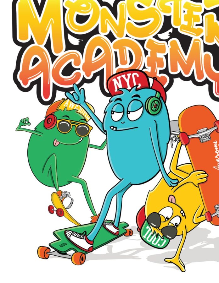 Vector Monster Academy trượt ván