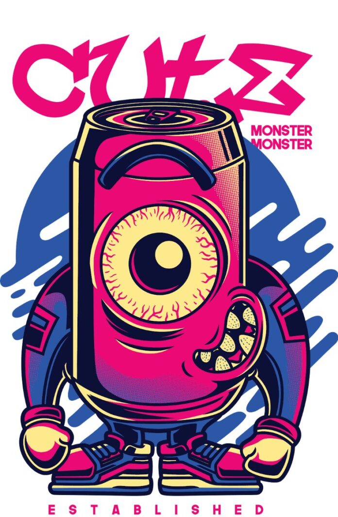 Vector Monster Lon Nước Ngọt Đồ Họa