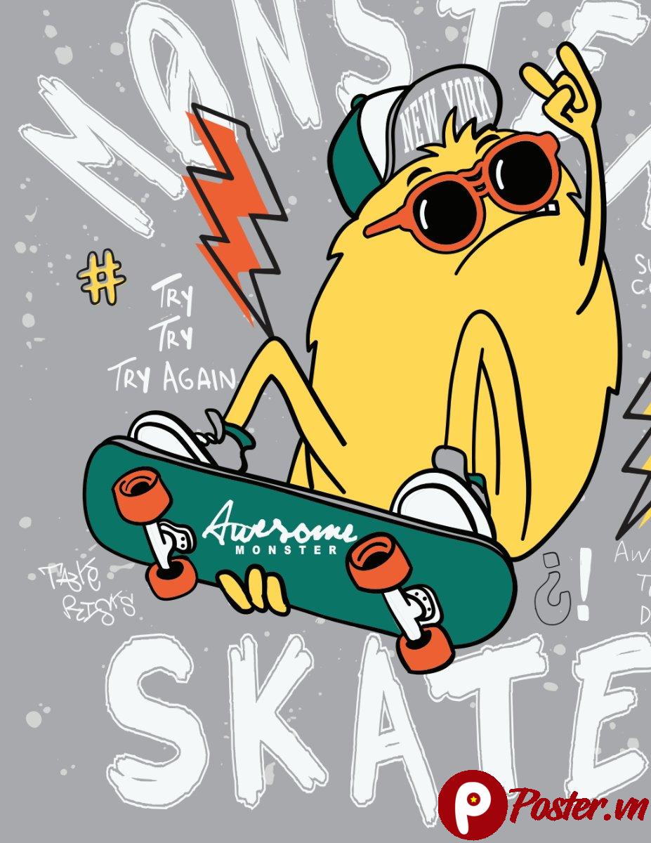 Vector Monster Skate độc đáo