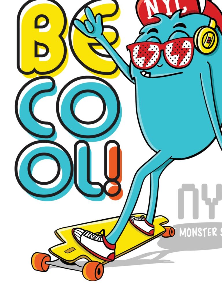 Vector Monster Skateboard Be Cool