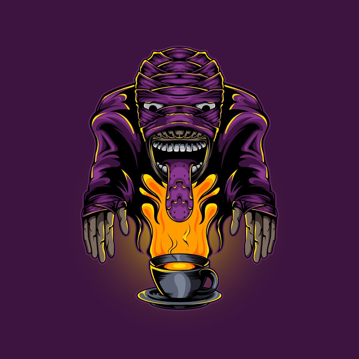 Vector Mummy Coffee Đồ Họa Kinh Dị