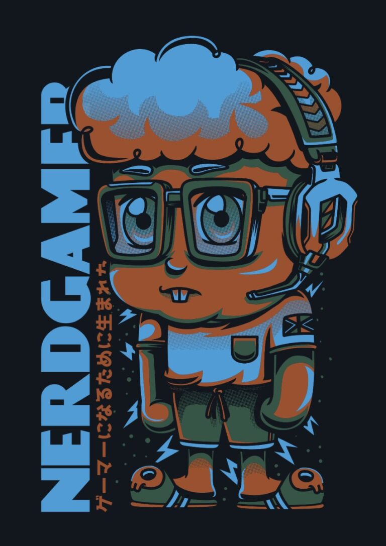 Vector Nerd Gamer