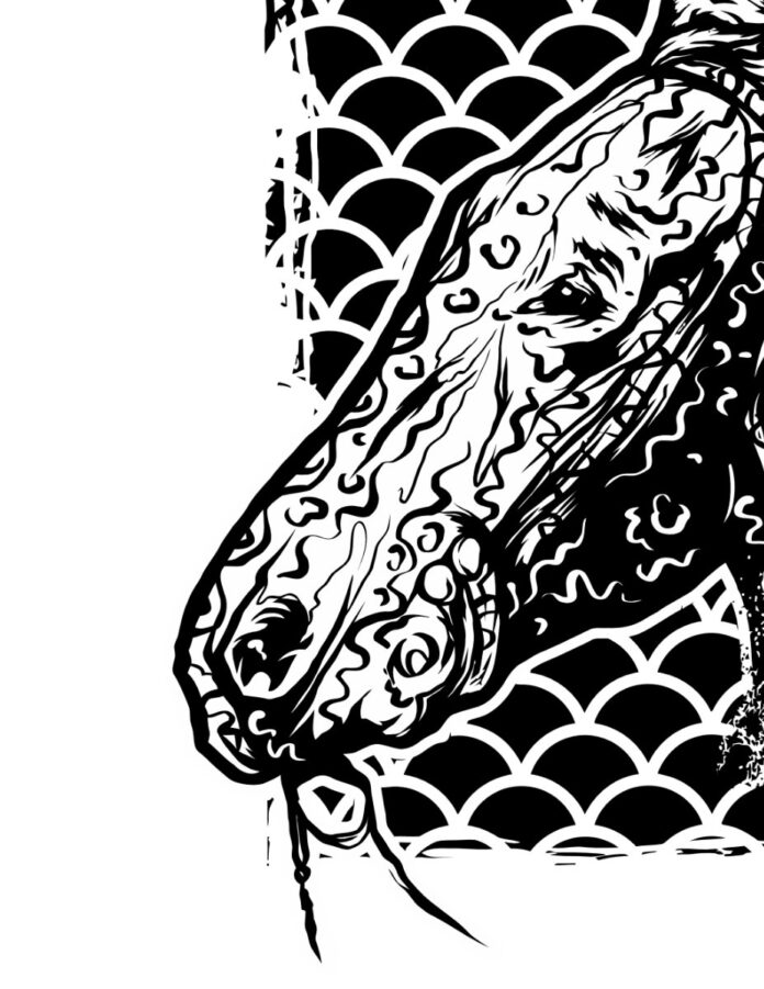 Vector ngựa phong cách vintage