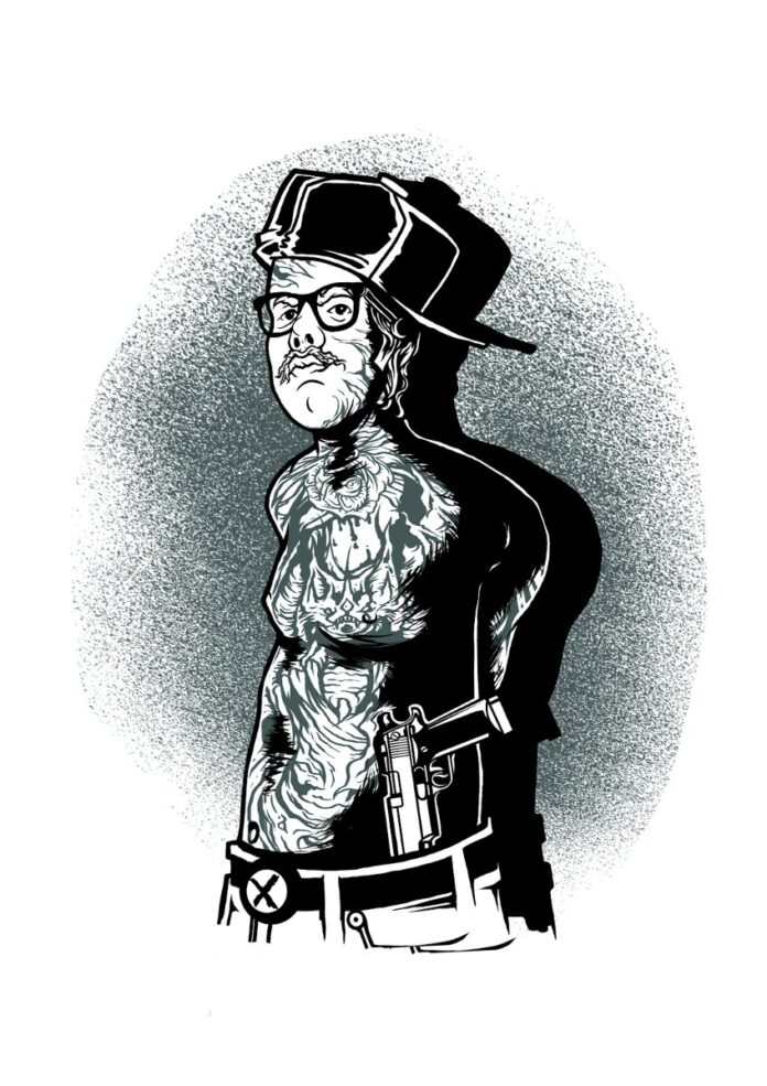 Vector người đàn ông hipster xăm trổ