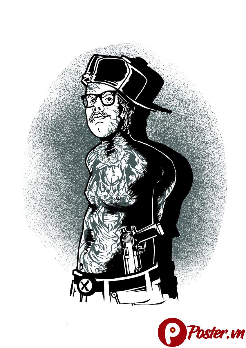 Vector người đàn ông hipster xăm trổ