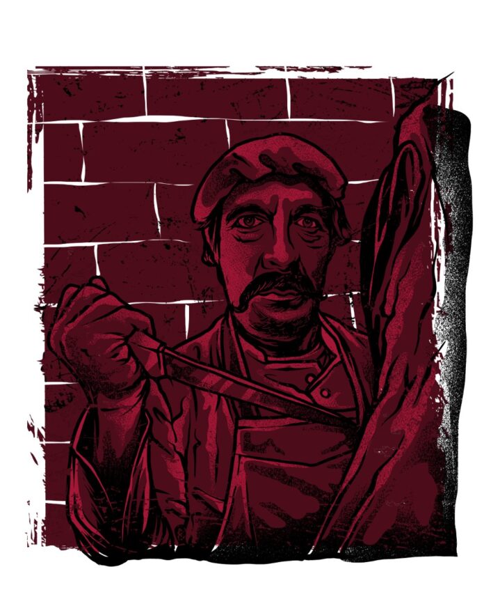 Vector người đồ tể đỏ đen