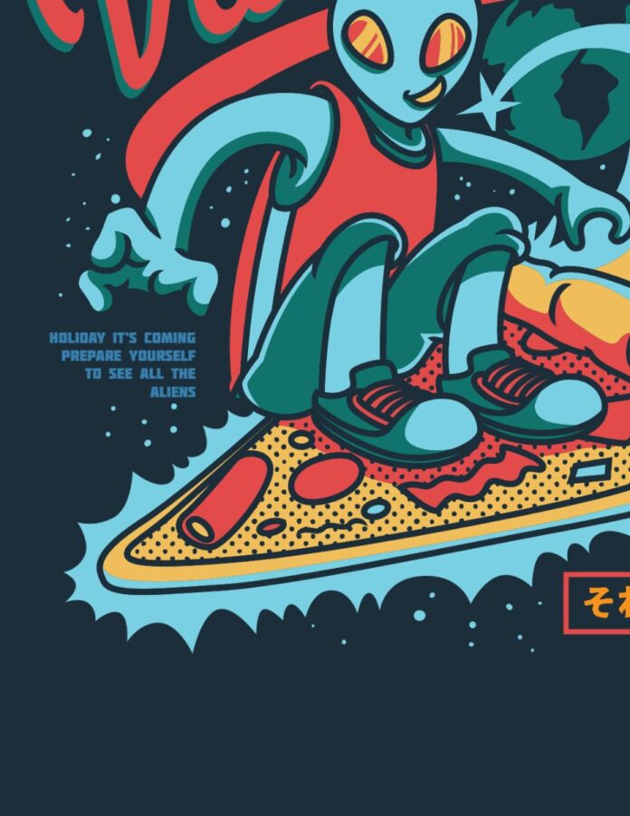 Vector người ngoài hành tinh pizza