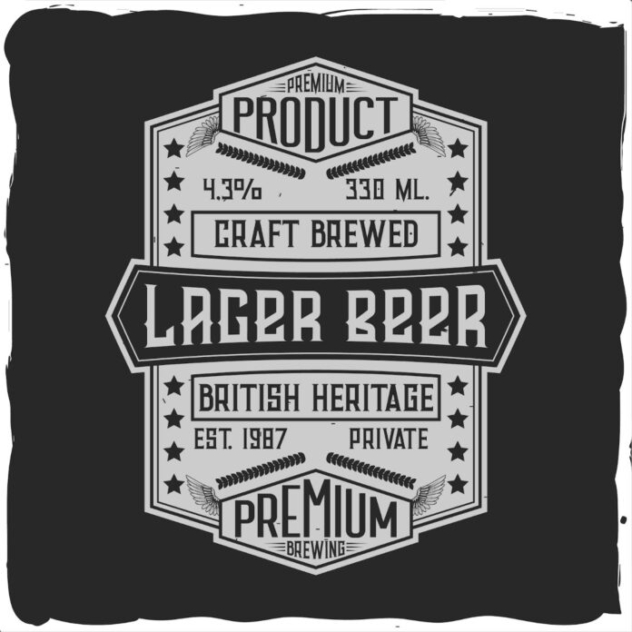 Nhãn bia Lager vector cổ điển