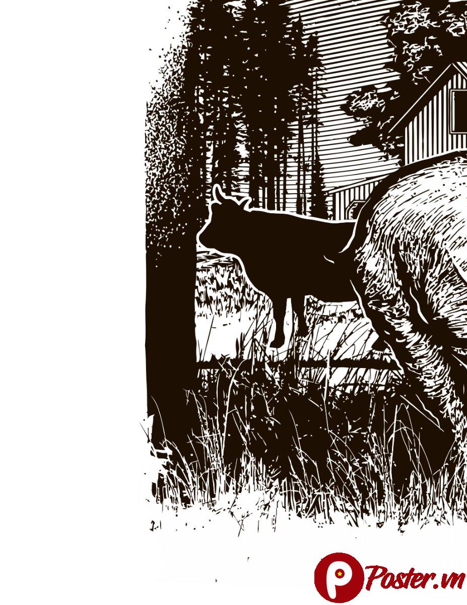 Vector nông trại và bò sữa