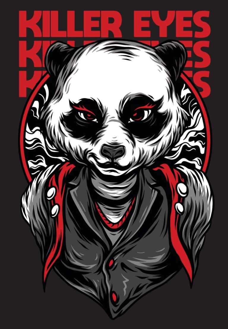 Vector Panda Zombie Killer Eyes