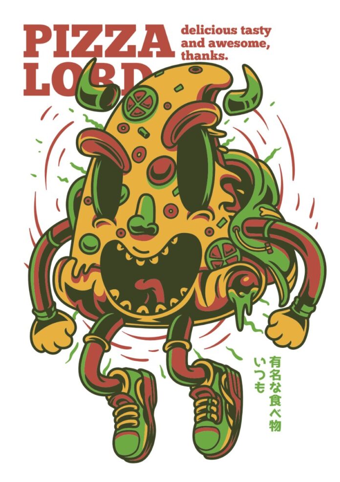 Vector Pizza Lord Zombie