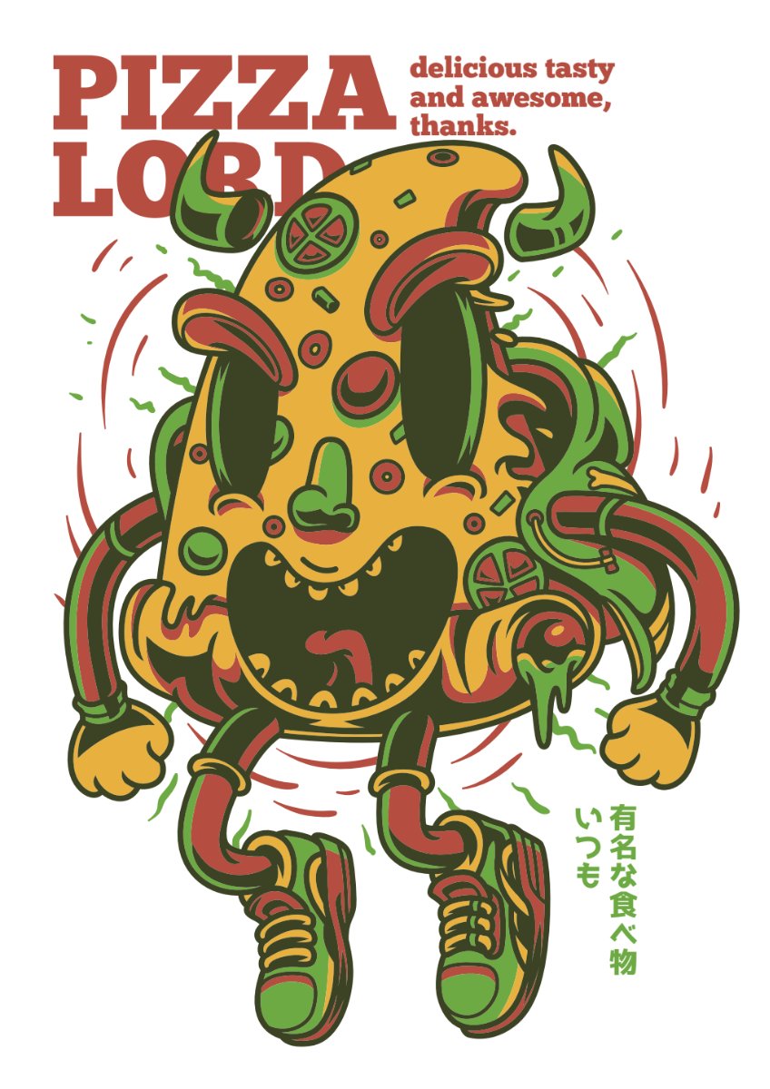 Vector Pizza Lord Zombie