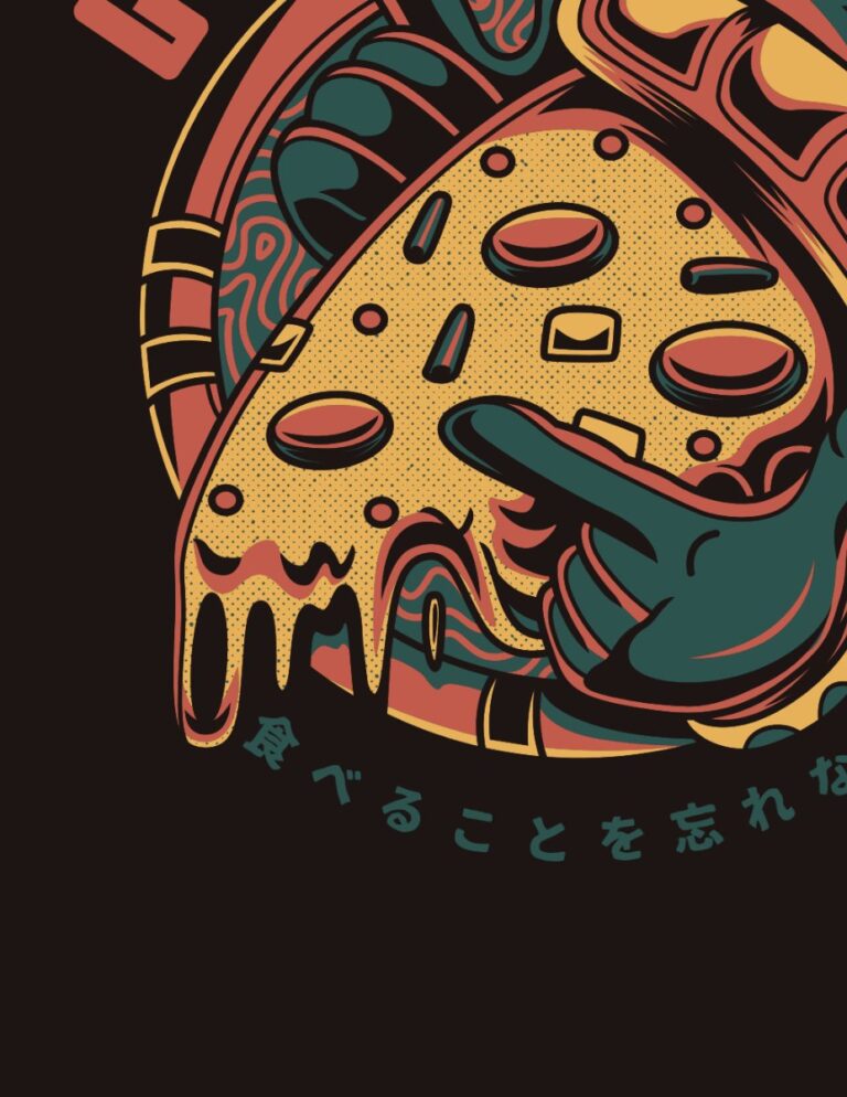 Vector Pizza Phong Cách Nhật Bản