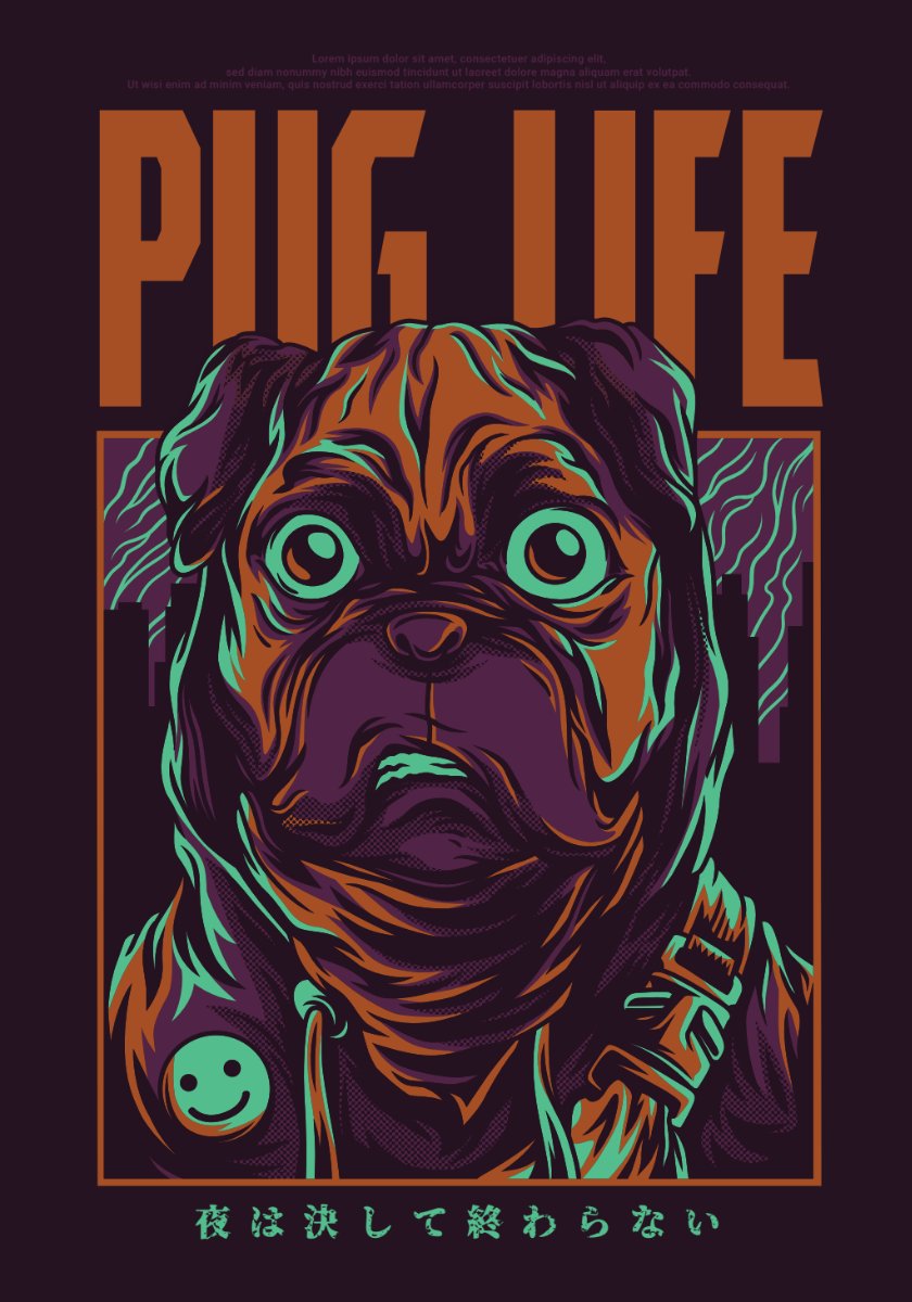 Vector Pug Life Zombie Độc Đáo
