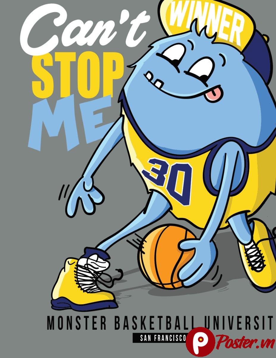 Vector quái vật bóng rổ hoạt hình