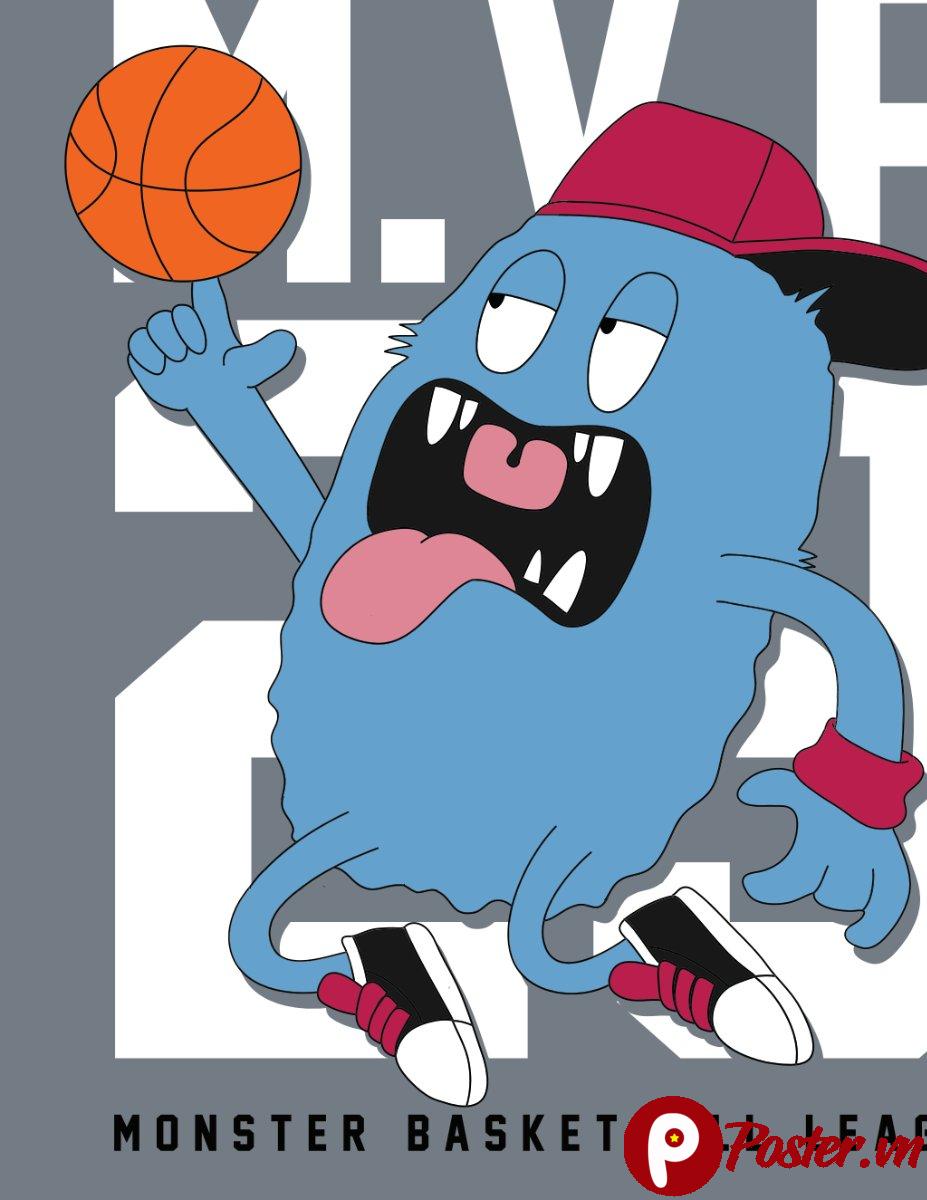 Vector quái vật bóng rổ MVP