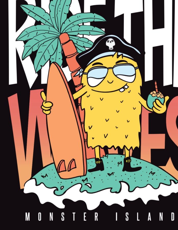 Vector quái vật cướp biển lướt sóng