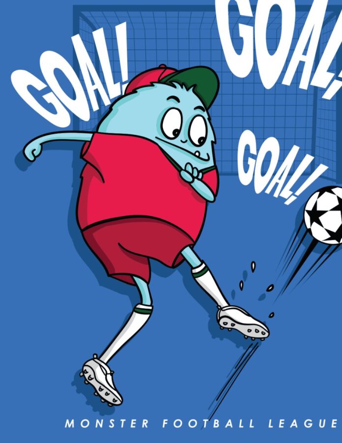 Vector quái vật đá bóng hoạt hình