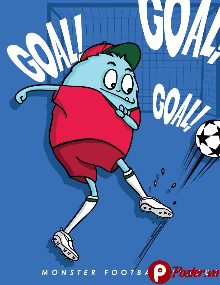 Vector quái vật đá bóng hoạt hình