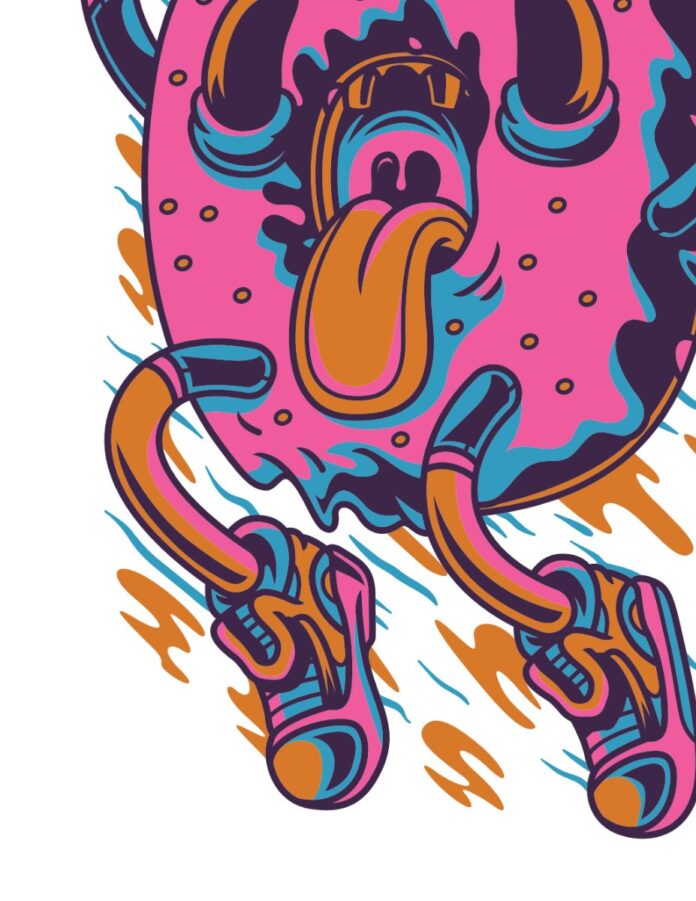 Vector quái vật hoạt hình graffiti