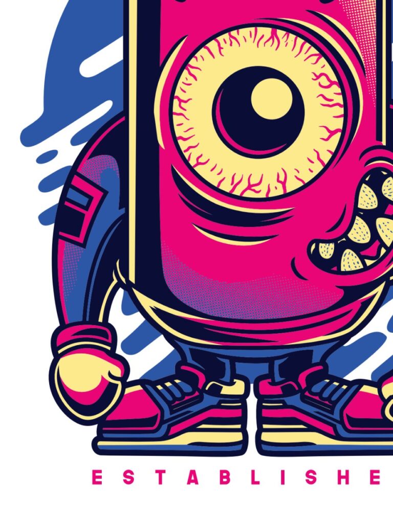 Vector quái vật mắt to phong cách đường phố