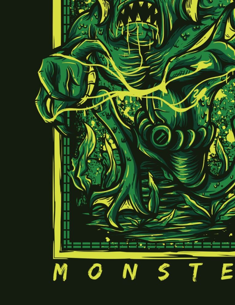 Vector quái vật xanh EPS